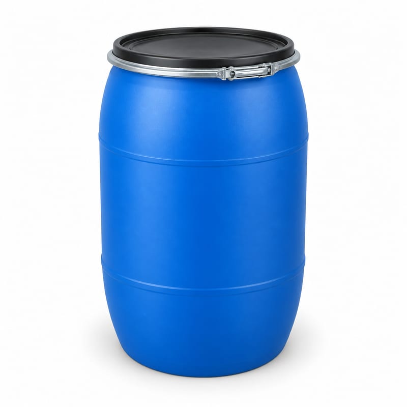 Blue 220-litre shipping drum